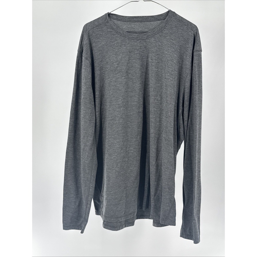 Lululemon Men's L/XL Gray Long Sleeve Athletic Shirt Heathered Workout Running